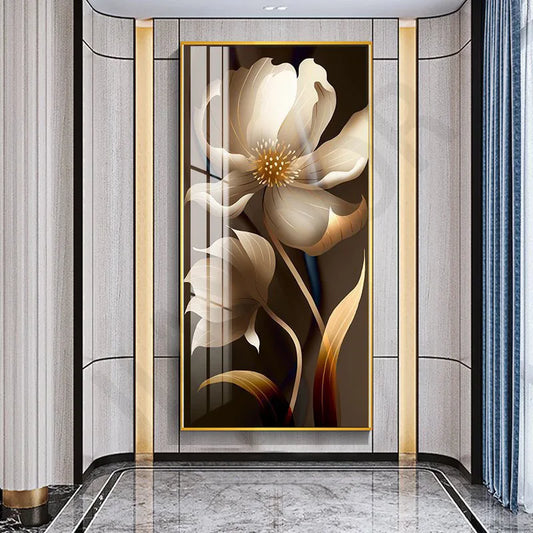 Art Deco LED wall lamp with flower paintin