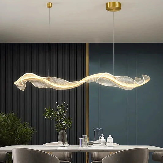 Glowing Wave LED Light Fixture for modern interiors
