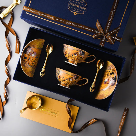 Luxury retro tea cup set made from bone china