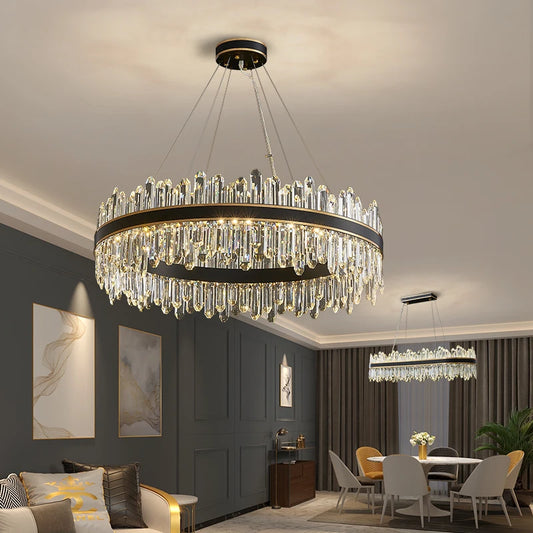 Modern crystal LED chandelier for home lighting